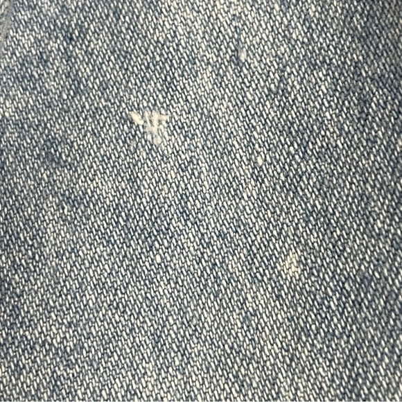 Vintage Denim Skirt Women Plus Size Elastic Waistband FLAWS Faded Blue Midi Jean - Picture 10 of 16